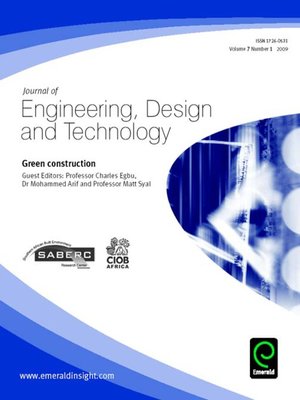 cover image of Journal of Engineering Design and Technology, Volume 7, Issue 1